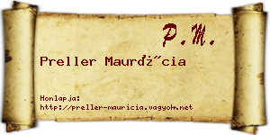Preller Maurícia névjegykártya